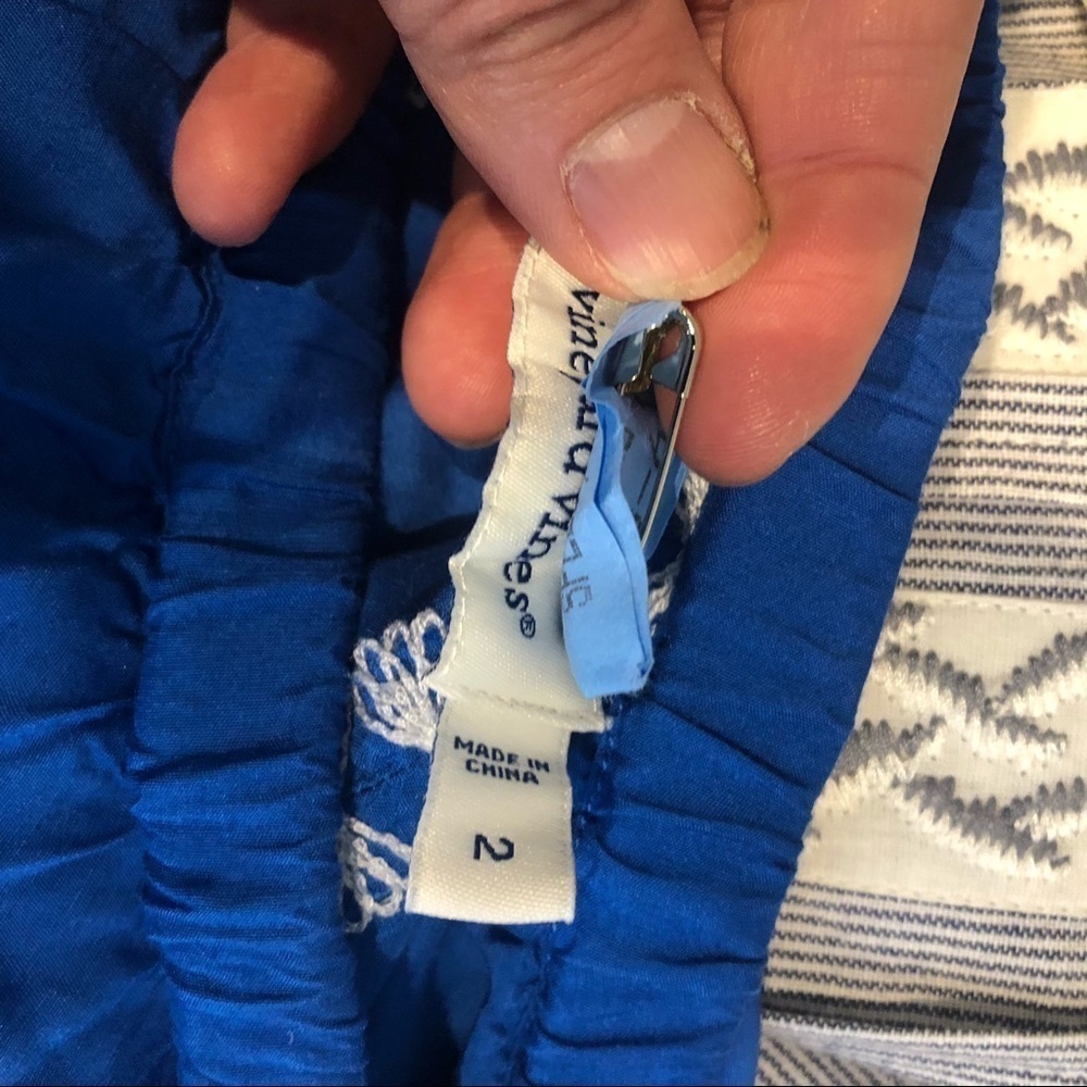 Vineyard Vines | Embroidered Strapless Maxi Blue Y2K Dress - Picture 8 of 8